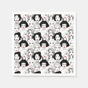 Servilleta De Papel Mujeres con el modelo del lápiz labial