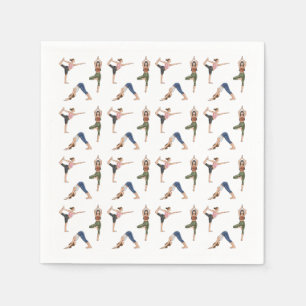 Servilleta De Papel Mujeres en posturas de yoga estirándose Patrón div