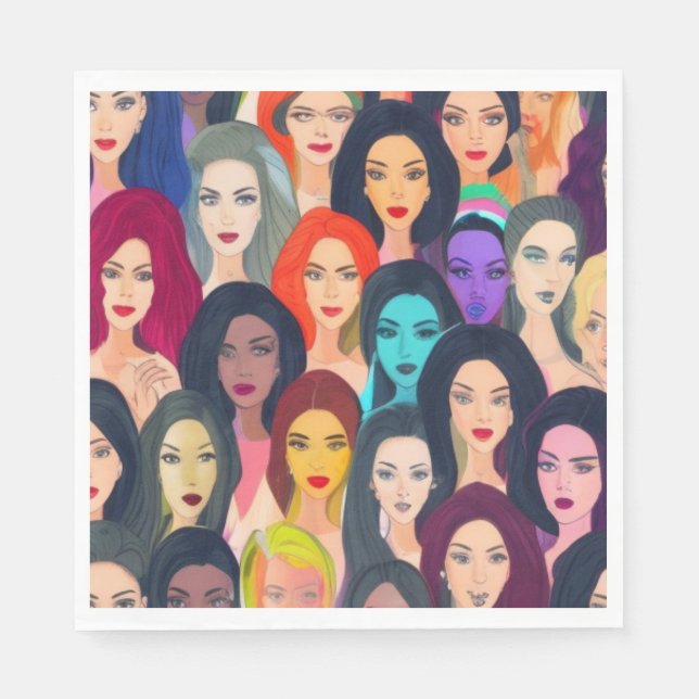 Servilleta De Papel Mujeres hermosas (Anverso)