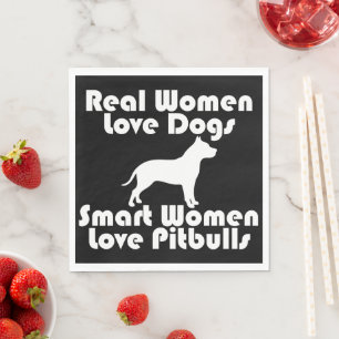 Servilleta De Papel Mujeres inteligentes aman Pitbulls Servilletas