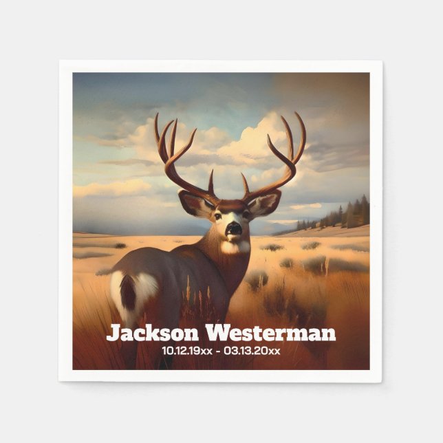 Servilleta De Papel Mule Deer en el Monumento a Prairie (Anverso)