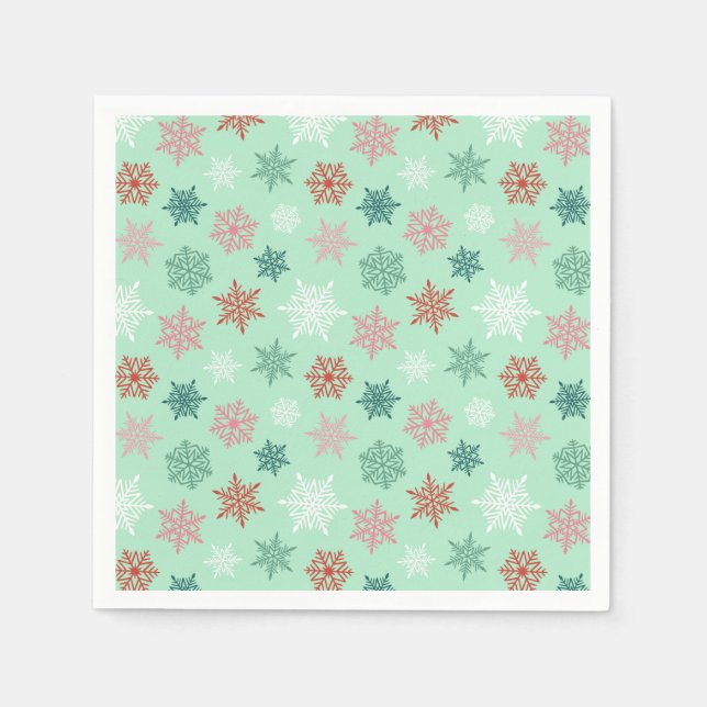 Servilleta De Papel Multicolored snowflake pattern – winter christmas (Anverso)