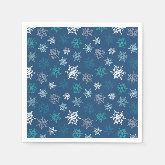 Servilleta De Papel Multicolored snowflake pattern – winter christmas (Anverso)