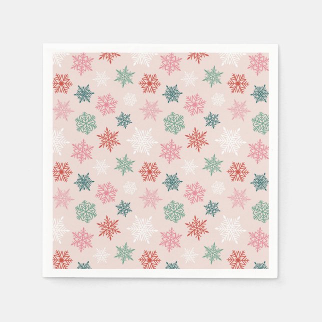 Servilleta De Papel Multicolored snowflake pattern – winter christmas (Anverso)