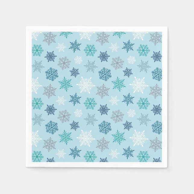 Servilleta De Papel Multicolored snowflake pattern – winter christmas (Anverso)