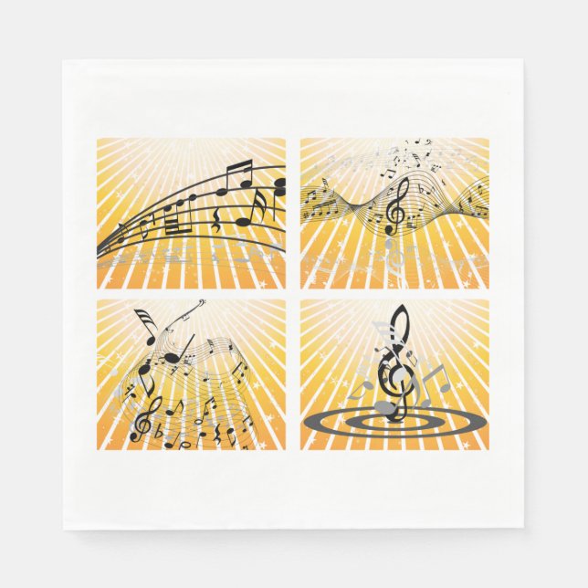 Servilleta De Papel Múltiples notas musicales (Anverso)