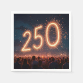 Servilleta De Papel Multitud viendo fuegos artificiales en el 250 aniv