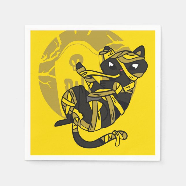 Servilleta De Papel Mumami de gato negro (Anverso)