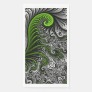 Servilleta De Papel Mundo de fantasía verde y gris arte abstracto frac