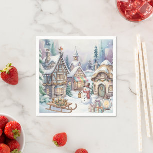 Servilleta De Papel Mundo Mágico de Invierno Plato de Papel