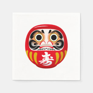 Servilleta De Papel Muñeca Daruma (amuleto tradicional japonés de buen