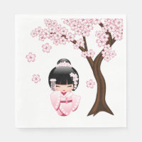 Muñeca Kokeshi Kimono Rosa Kawaii