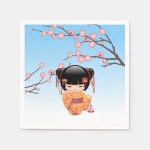 Muñeca Ume Kokeshi - Azul Chica Geisha japonés