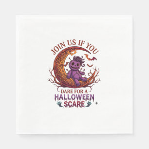 Servilleta De Papel Muñeca Voodoo Purpura Crescente de Halloween Osada