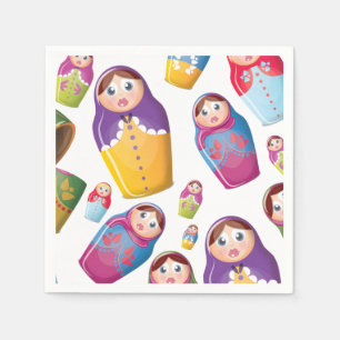 Servilleta De Papel Muñecas Matrioskas, muñecas rusas anidadas.