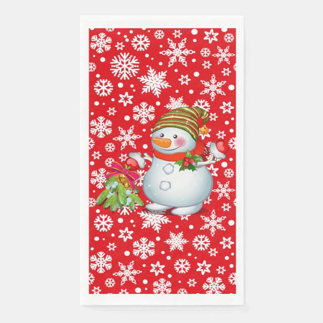 Servilleta De Papel Muñeco De Nieve  (Anverso)