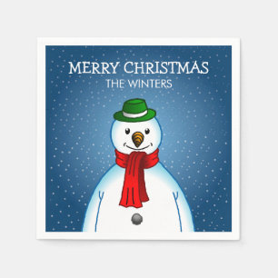 Servilleta De Papel Muñeco de nieve alegre