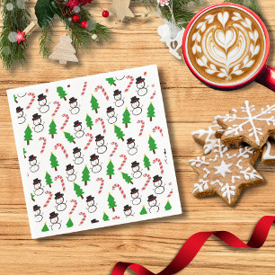 Servilleta De Papel Muñeco de nieve Caña de caramelo Árbol Alegría N