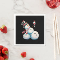 Muñeco de Nieve con Vino Navidad Regalo Divertido