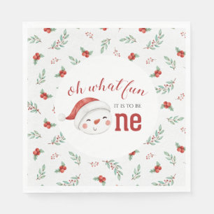 Servilleta De Papel Muñeco de Nieve de Navidad Holly Primer Cumpleaños
