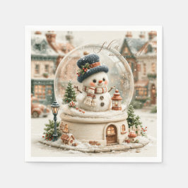 Servilleta De Papel Muñeco de Nieve Globo de Nieve Adorable