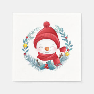 Servilleta De Papel Muñeco de nieve lindo