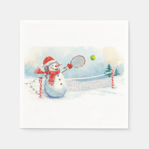 Servilleta De Papel Muni de tenis juega tenis con tema de Navidad