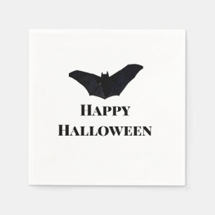 Servilleta De Papel Murciélago negro feliz Halloween agregar texto nom