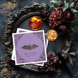 Servilleta De Papel Murciélago victoriano hasta la muerte Boda negro y