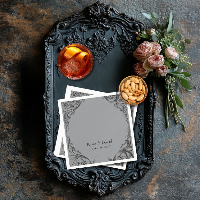 Servilleta De Papel Murciélago victoriano hasta la muerte Boda negro y (Subido por el creador)