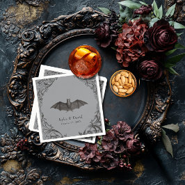 Servilleta De Papel Murciélago victoriano hasta la muerte Boda negro y