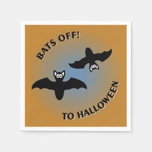 Servilleta De Papel Murciélagos de Halloween, azul Naranja