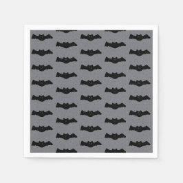 Servilleta De Papel Murciélagos de Halloween grises y negros
