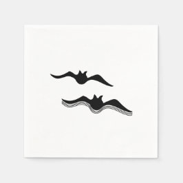 Servilleta De Papel Murciélagos de Halloween, negro