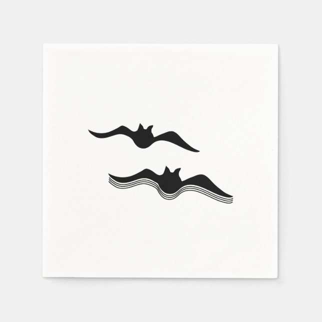 Servilleta De Papel Murciélagos de Halloween, negro (Anverso)