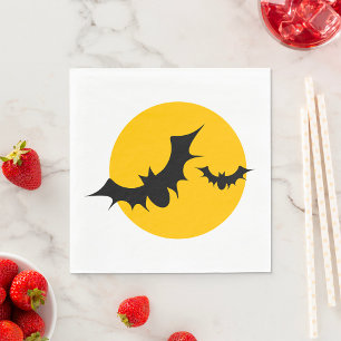 Servilleta De Papel Murciélagos de Halloween Silueta Luna Llena