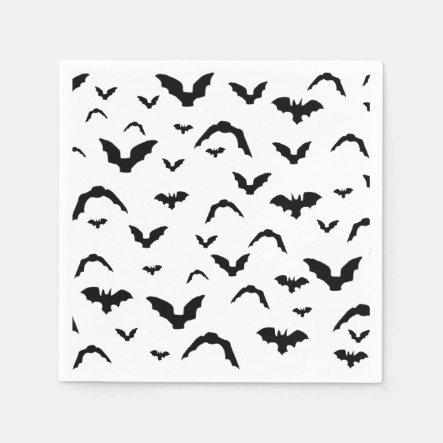 Servilleta De Papel Murciélagos voladores sobre blanco (Anverso)