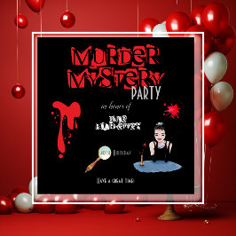 Servilleta De Papel Murder Mystery Birthday Party Black Elegant