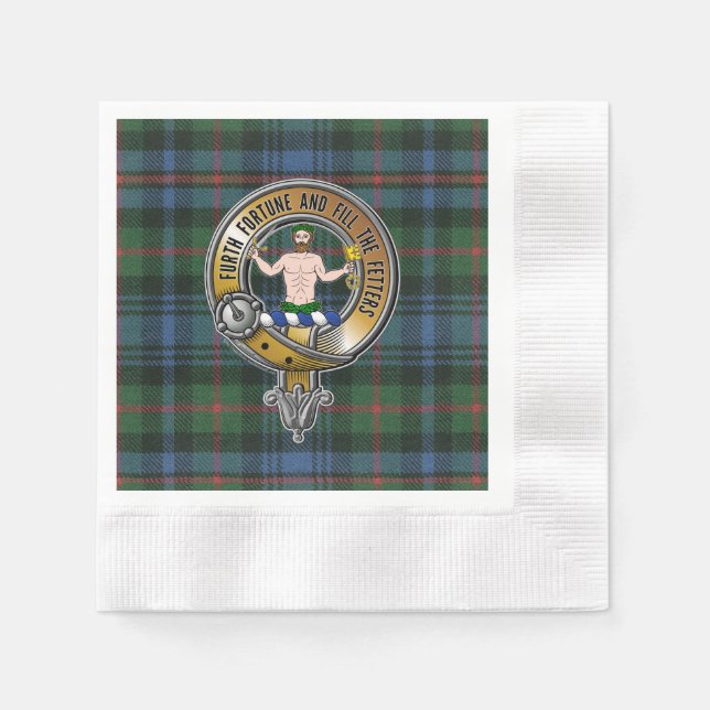 Servilleta De Papel Murray Atholl Tartan & Badge (Anverso)