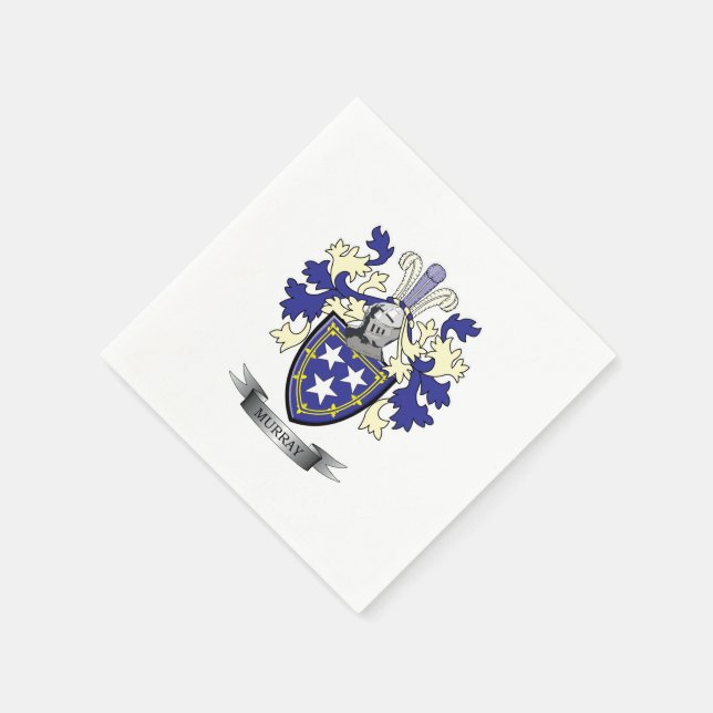 Servilleta De Papel Murray Family Crest Coat of Arms (Borde)