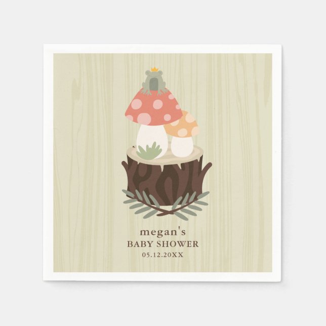 Servilleta De Papel Mushroom Baby Shower Napkin (Anverso)