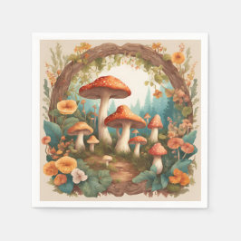 Servilleta De Papel Mushroom Cottagecore