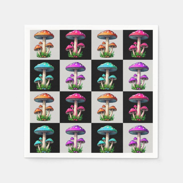 Servilleta De Papel Mushroom geométrico controlado (Anverso)