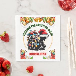 Servilleta De Papel Mushroom Hunter Mushroom Navidades de caza de hong
