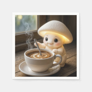 Servilleta De Papel Mushroom Munchkin Stirring Morning Coffee