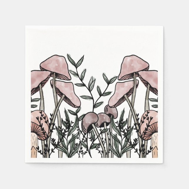 Servilleta De Papel Mushrooms silvestres (Anverso)