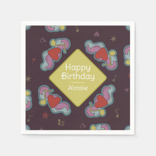 Servilleta De Papel Music Lover Doodles Tema fiesta de cumpleaños Amar