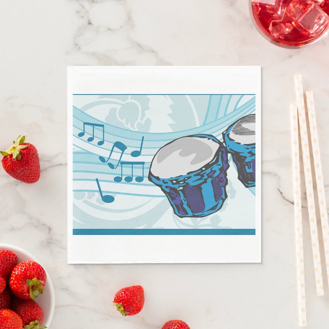 Servilleta De Papel Música Blue Bongo Drum (Subido por el creador)