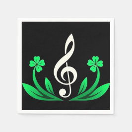 Servilleta De Papel Música con trébol afortunado