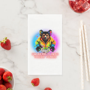 Servilleta De Papel Música de amor de oso